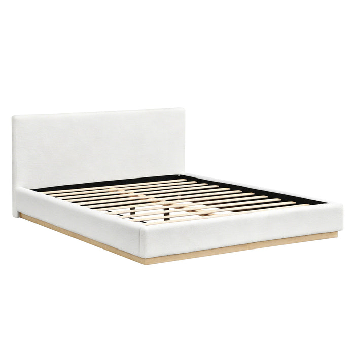 Queen Upholstered Bed - Natural / White Noble House
