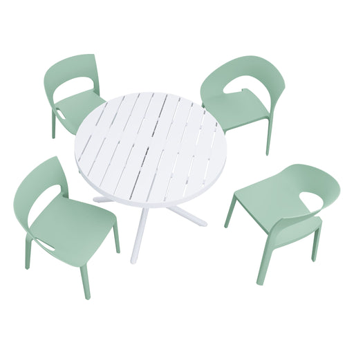 4 Piece Set Of Modern Designed Single Chairs With Round Table Home Essentials
