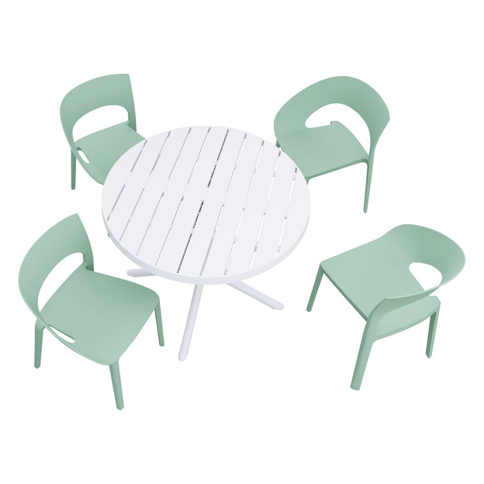 4 Piece Set Of Modern Designed Single Chairs With Round Table Home Essentials