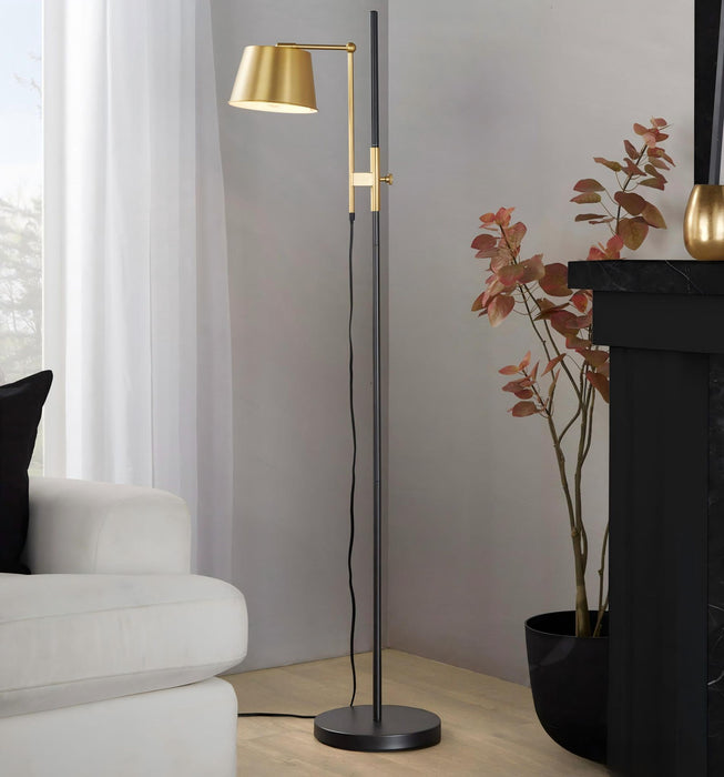 Metric - Industrial Floor Lamp - Black / Antique Brass Lumi Source