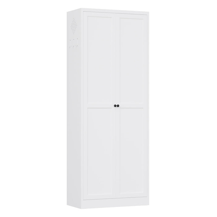 Kitchen Pantry Cabinet With Doors, Heavy-Duty Freestanding Storage Organizer With 5 Adjustable Shelves, Tool Free Assembly - White Home Essentials