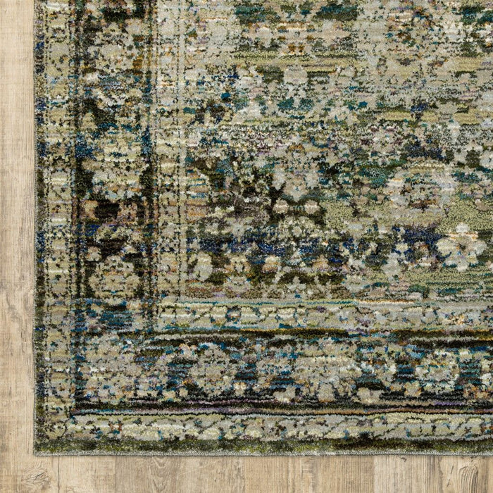8' x 10' Floral Area Rug - Green And Brown
