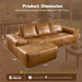 Deep Seat L - Shaped Modular Sectional Sofa For Living Room - Brown Home Essentials