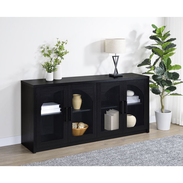 Shayne - 4 Door Sideboard With Arched Doors - Black Furniture Max