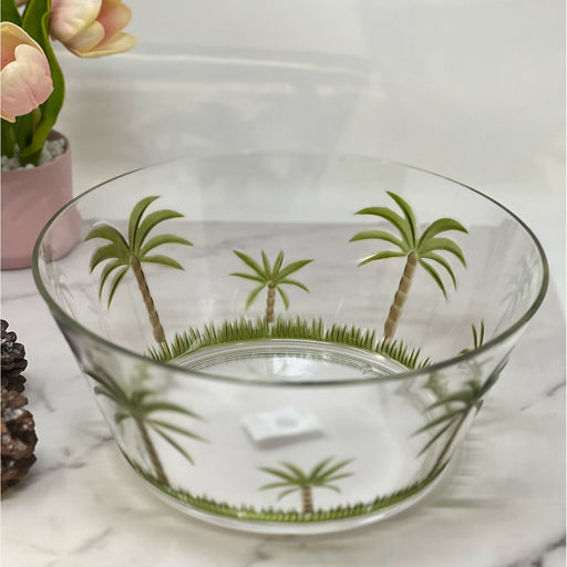 Palm Tree Acrylic Serving Bowls, Unbreakable Large Plastic Bowls Daily Nest
