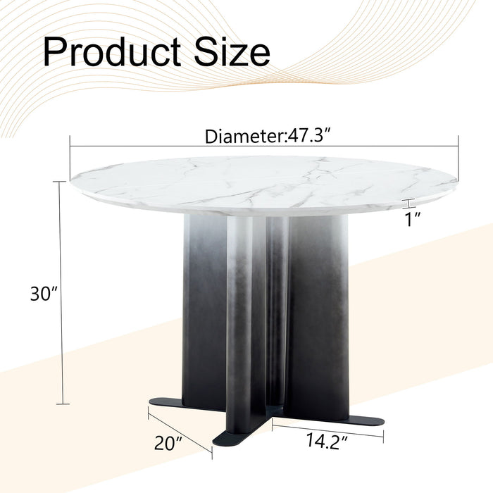Round Dining Table With Cross Base, Modern Home Furniture Home Essentials