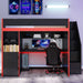 Gaming Loft Bed With Desk And Storage, LED Lights Hearth and Haven