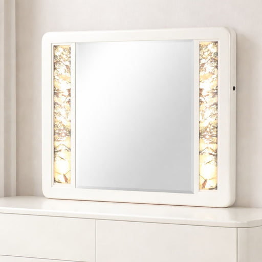 La Pierre - Rectangular Mirror & LED Lighting Panels - Beige Matrix Furniture Group