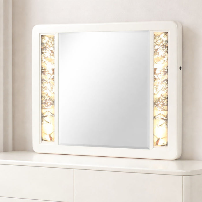 La Pierre - Rectangular Mirror & LED Lighting Panels - Beige Matrix Furniture Group
