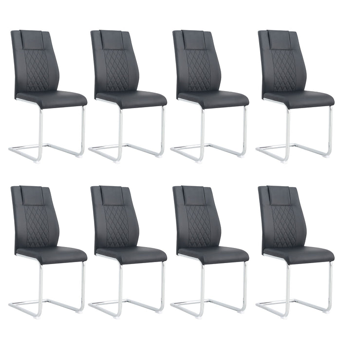 Modern Dining Chairs With Padded Seat, Metal Legs