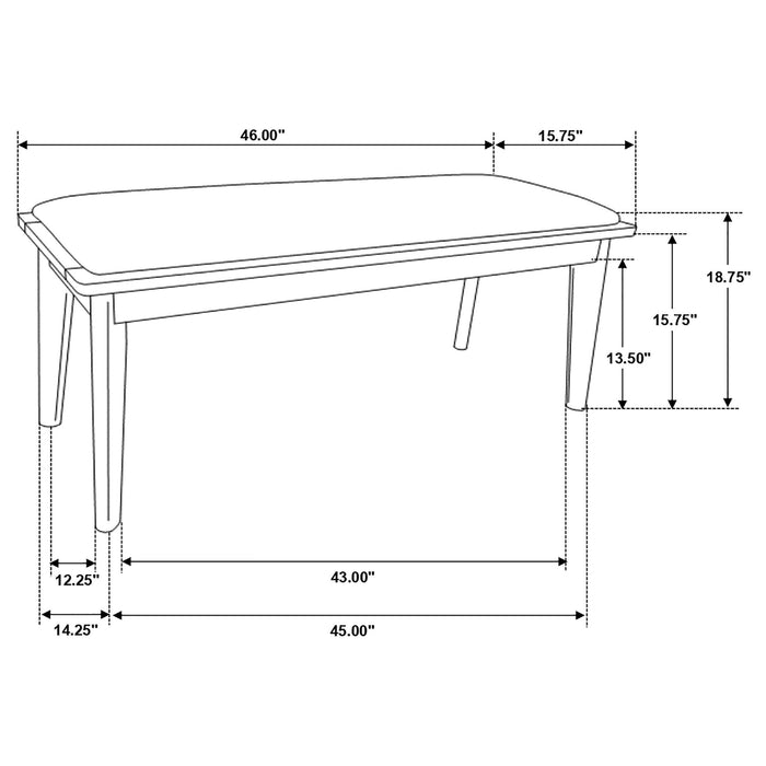 Upholstered Dining Bench - Brown / Gray Furniture Max