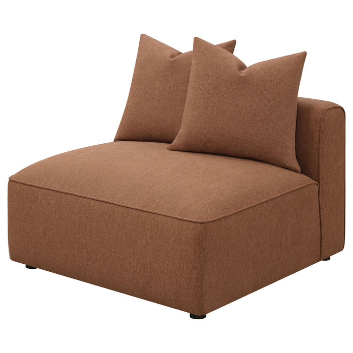 Colleen - Armless Chair With Pillows - Terracotta Furniture Max