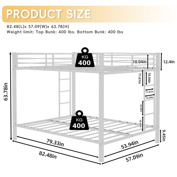 Bunk Bed For Kids, Convertible Frame With Ladders & Guardrail Home Essentials