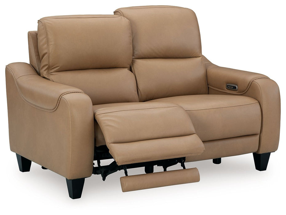 Mosswell - Power Reclining Loveseat With Adj Headrest - Toffee Ashley®