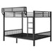 Queen Over Queen Bunk Bed With Ladder And Storage Shelf - Black Home Essentials