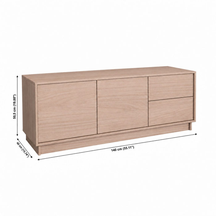 TV Stand For TVs Up To 60" With 2 Doors And 2 Drawers - Natural Walnut Home Essentials