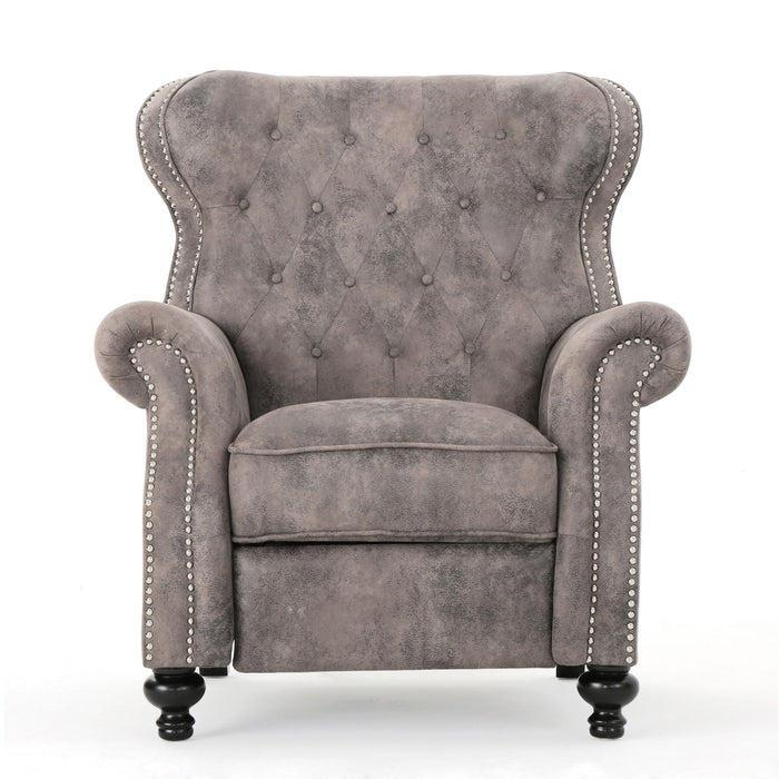 Modern Manual Push Back Recliner Chair Noble House