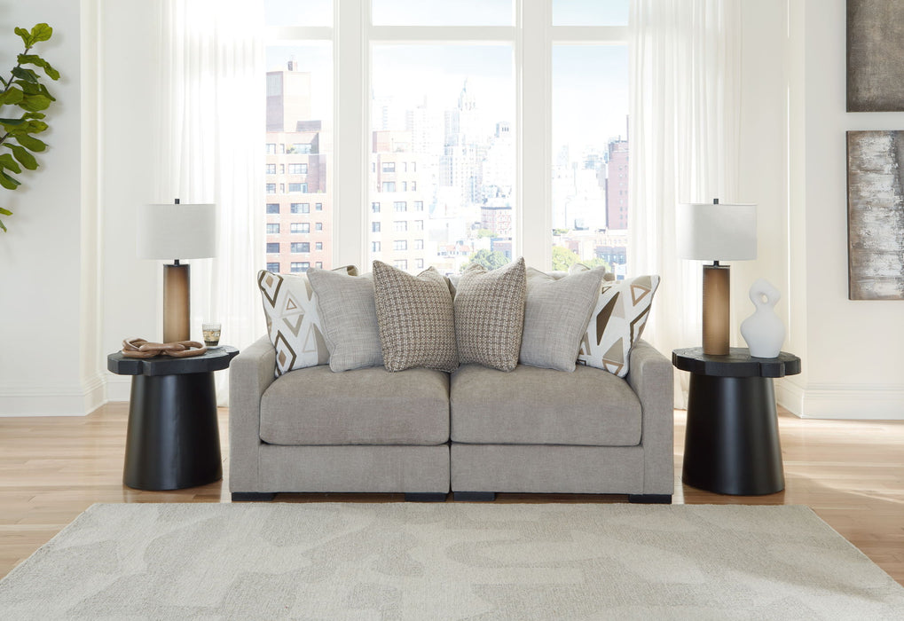 Aslan Court - 2-Piece Loveseat Sectional - Pebble Benchcraft®
