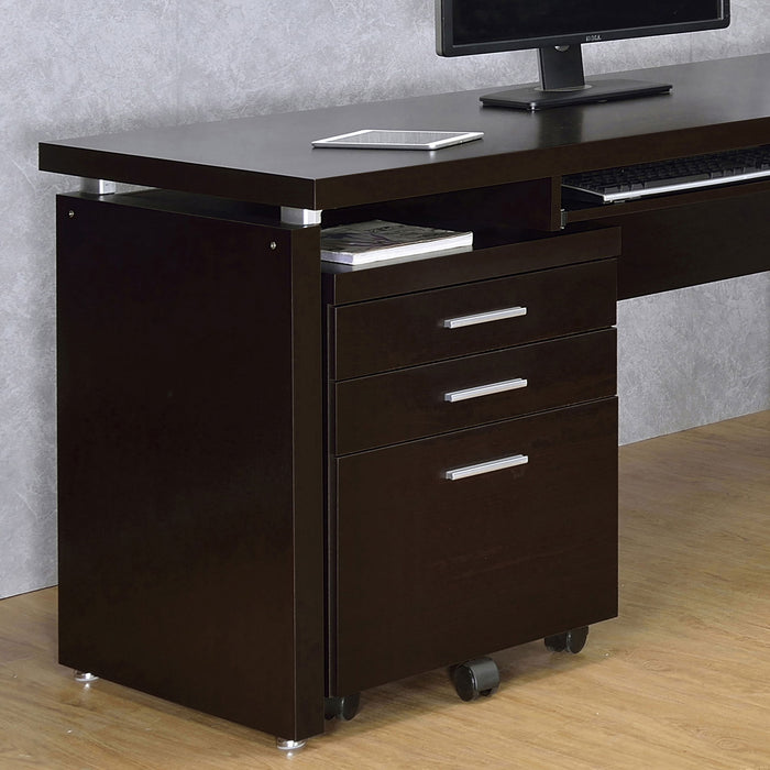 3 Drawer File Cabinetб Compact Office Storage For Home - Brown Furniture Max