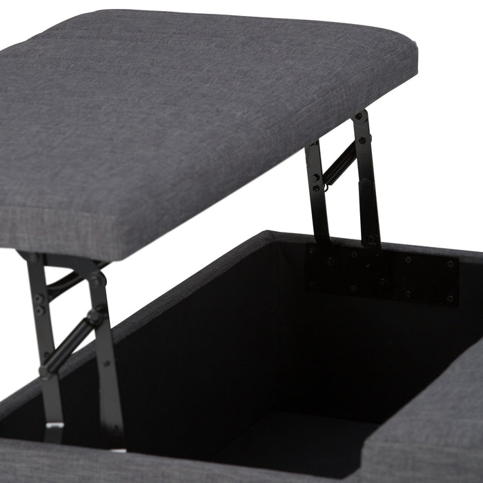 Ellis - Coffee Table Storage Ottoman Contemporary Design Simpli-Home