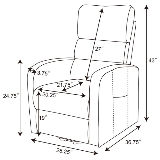 Royston - Upholstered Power Lift Recliner With Remote Comfort - Black Furniture Max