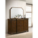 Leonide - 9 Drawer Dresser With Mirror - Cherry Furniture Max