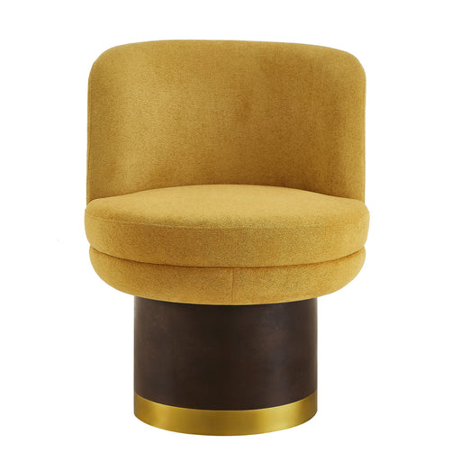 Round Swivel Accent Chair With Ergonomic Backrest For Living Room Noble House