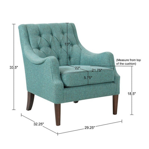 Qwen - Button Tufted Accent Chair With - Teal JLA