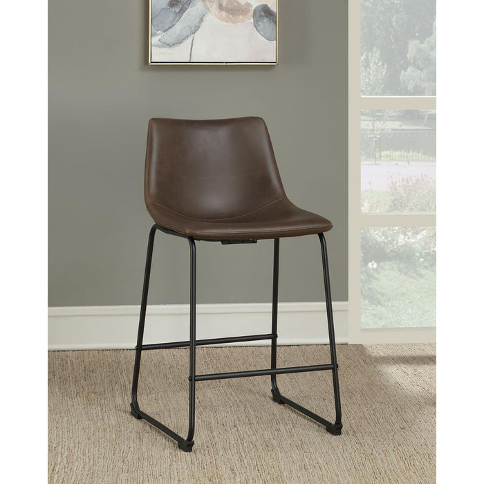 Armless Counter Height Stools (Set of 2) - Brown Furniture Max