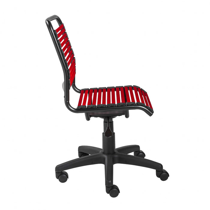 Adjustable, Swivel Bungee Rolling Office Chair - Red / Black