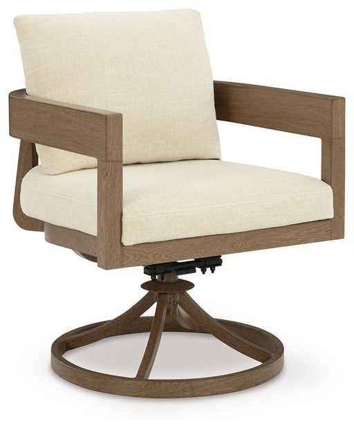 Serene Bay - Swivel Chair With Cushion (Set of 2) - Dark Brown / White Signature Design by Ashley®