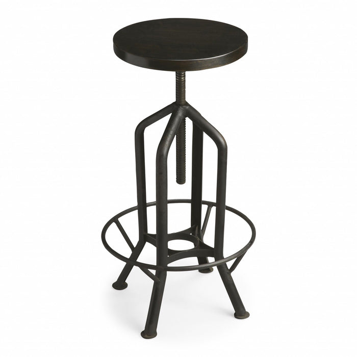 And Swivel Backless Bar Chair - Black