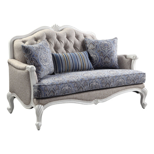 Ciddrenar - Loveseat With 3 Pillows - Fabric & White ACME