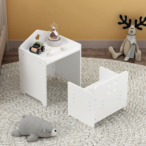 Montessori Weaning Table And Chair Set, Toddler Table With Adjustable Height - White Home Essentials