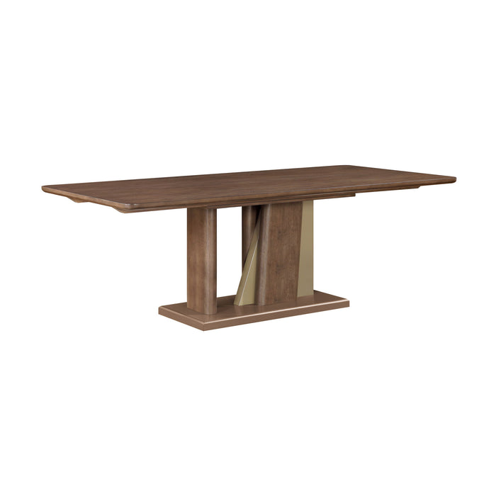 Ouida - Dining Table - Brown / Gold Acme