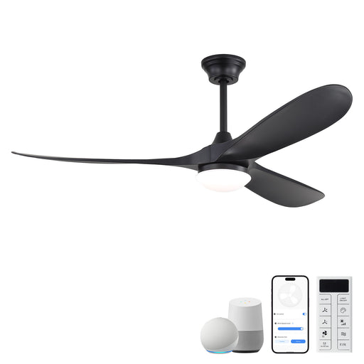 Smart Ceiling Fan With Lights, 3 Blades, Reversible Quiet DC Motor For Indoor Daily Nest