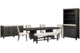 Plum Creek - 8 Piece Extendable Trestle Dining Table Set Magnussen Furniture