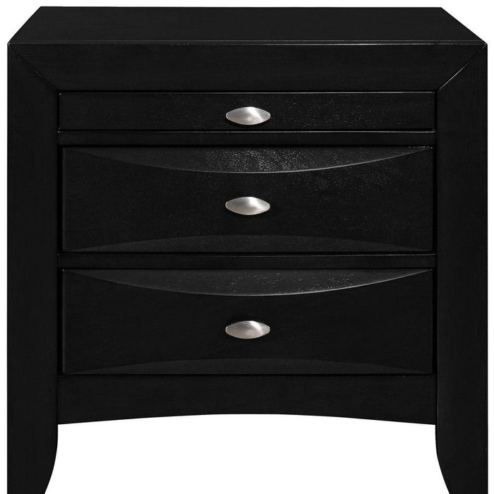 Nightstand With 2 Chambered Drawer - Black