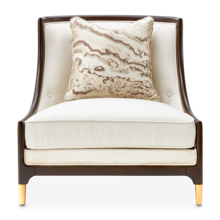 Belmont Place - Accent Chair - Cream / Espresso Michael Amini