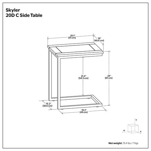 Skyler - C-Side Table - Walnut Brown Simpli-Home