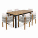 7 Piece Outdoor Dining Set With Table And Chairs - Beige / Teak / White Noble House