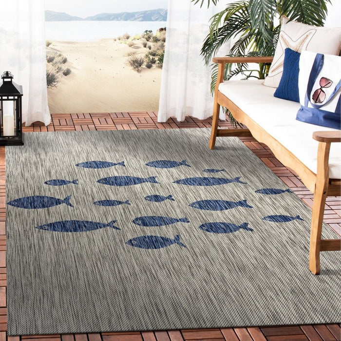 5' X 7' Outdoor / Indoor Area Rug - Gray