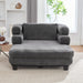 Oversized Chaise Lounge Sofa Bed With Deep Seat And Layered Armrests Noble House