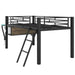 Gaming - Twin Loft Bed With Desk And LED - Black Dreamland
