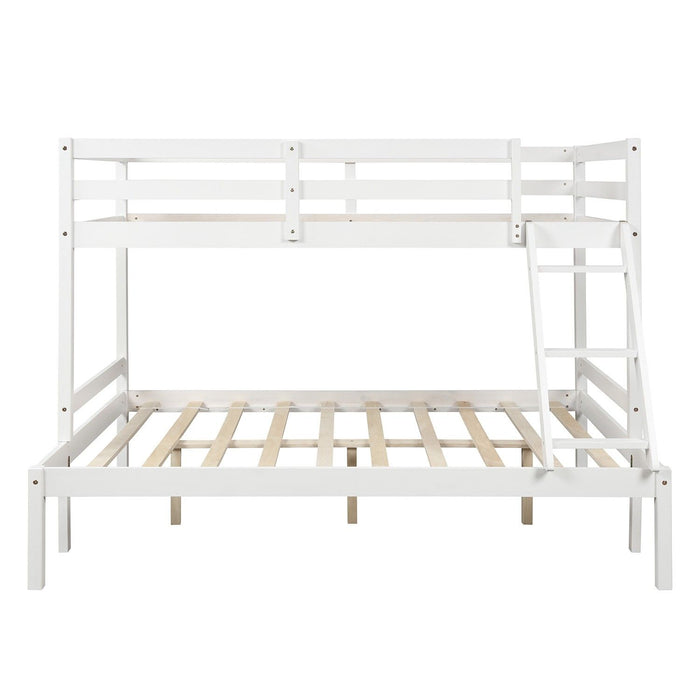 Twin Size Full Size Bunk Bed - White