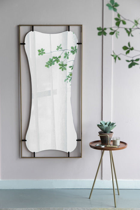 Poppy Mirror With Metal Frame Contemporary Design For Bathroom, Entryway Wall Decor