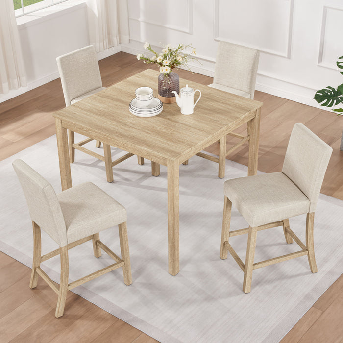 5 Piece Counter Height Table Set With 4 Chairs Home Essentials