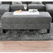Ottoman With Plush Seat Living Room Furniture - Gray Home Essentials