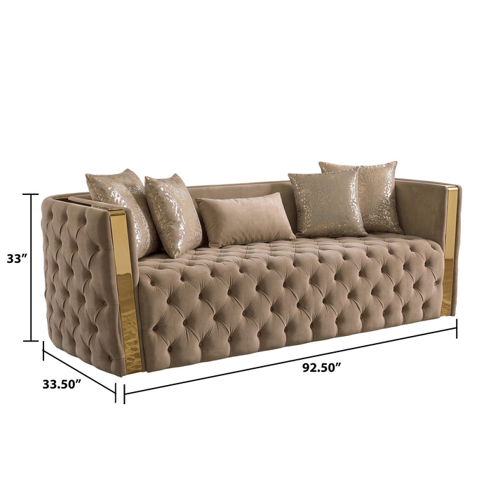 Naomi - Button Tufted Sofa - Taupe Matrix Furniture Group
