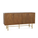 Modern Scandinavian 4 Door Sideboard Storage Cabinet With Adjustable Shelves - Brown / Gold Noble House